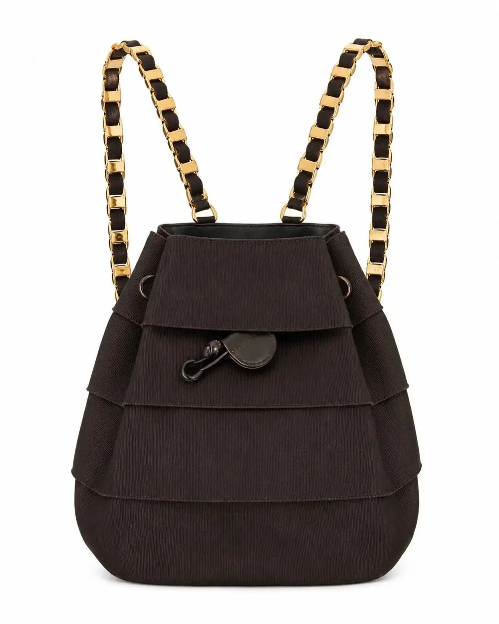 Vintage 1990s Salvatore Ferragamo Vara Grosgrain Chain Backpack Italy